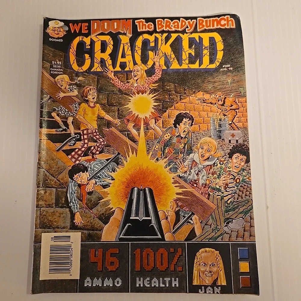 Cracked Magazine Issue‎ #300 (August, 1995) We Doom The Brady Bunch